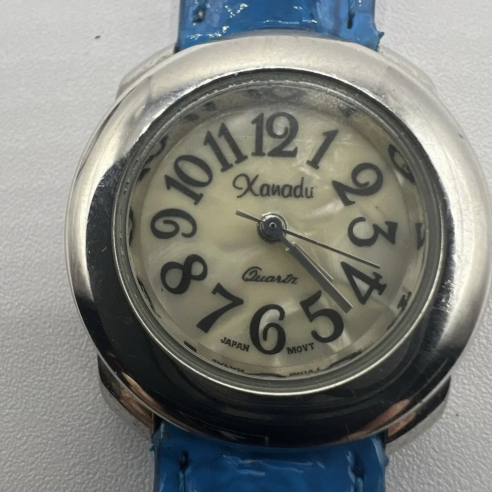 Xanadu Unisex Quartz Watch Blue‎ Genuine Leather Band Vintage Grannycore Fashion